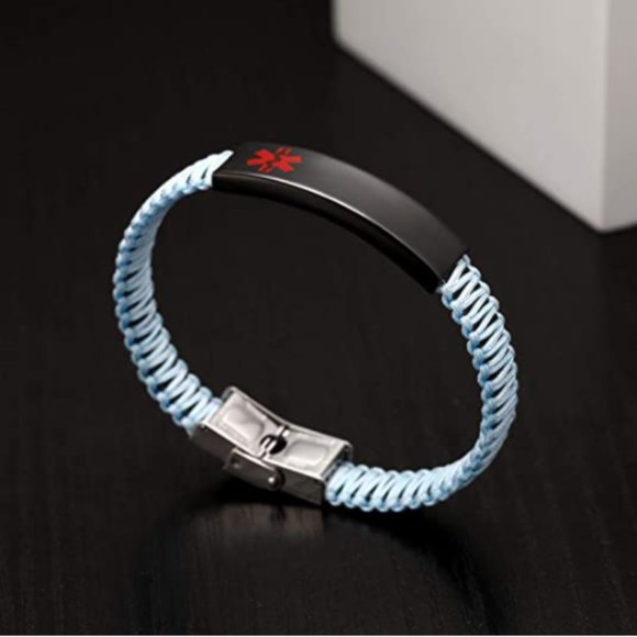 Handmade Nylon Braided Medical Alert Bracelet - Picture 3 of 7